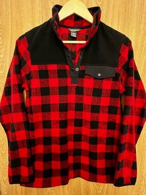 Eddie Bauer Women’s Buffalo Plaid Fleece Pullover - size M